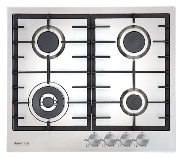 STUDIO SOLARI 600mm 4 BURNER GAS COOKTOP S/S