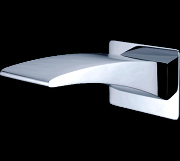Square curved 180mm bath spout chrome