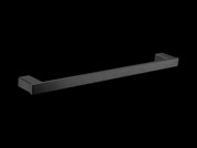 Square single towel rail black 610mm