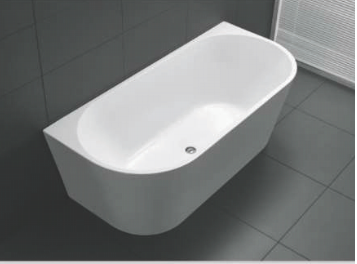 Ceejay 1500mm round back to wall freestanding bath white
