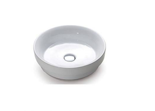 Round ceramic semi mount counter basin
