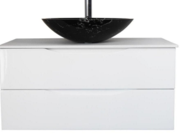 Preston 900mm wall hung vanity solid surface bench top