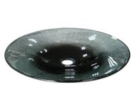 Silver & black oval glass counter top basin