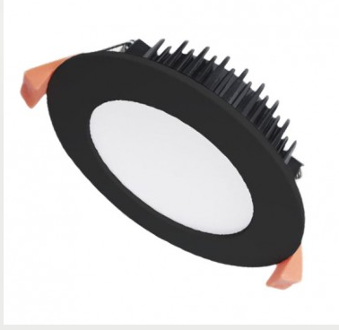 Downlight rnd 12W LED BLK 4000k 90cut