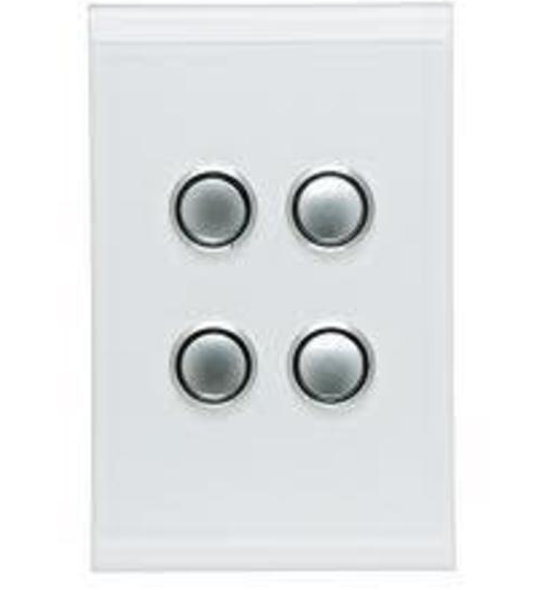 Clipsal Saturn switch 4gang PB LED Pure white