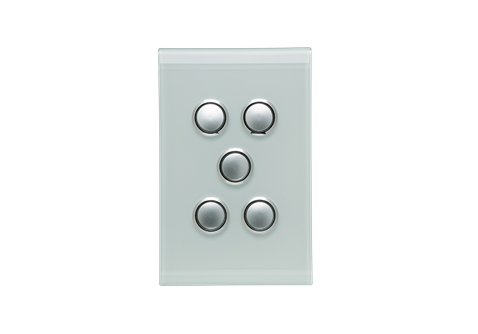 Clipsal Saturn switch 5gang PB LED Ocean mist