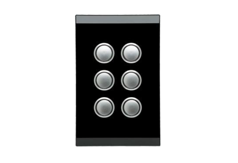 Clipsal Saturn switch 6gang PB LED black