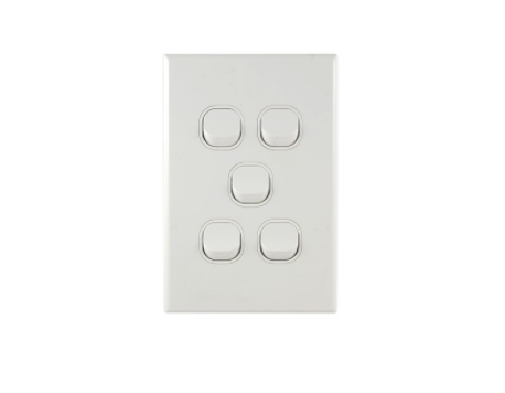 Light switch GEO 10A 5gang V white