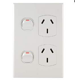 GPO 2 vertical GEO 10A double slim power point white