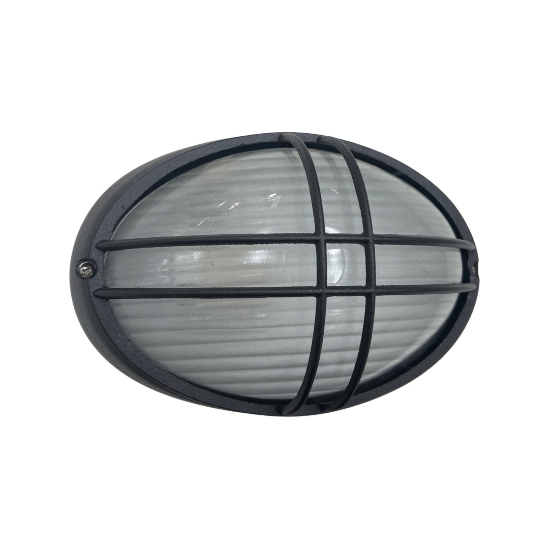 BUNKER Exterior Wall Light Fiore Grill Oval Black