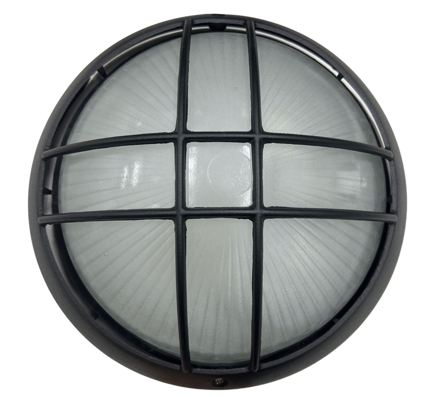 BUNKER Exterior Wall Light Oslo Oval Grill – Black
