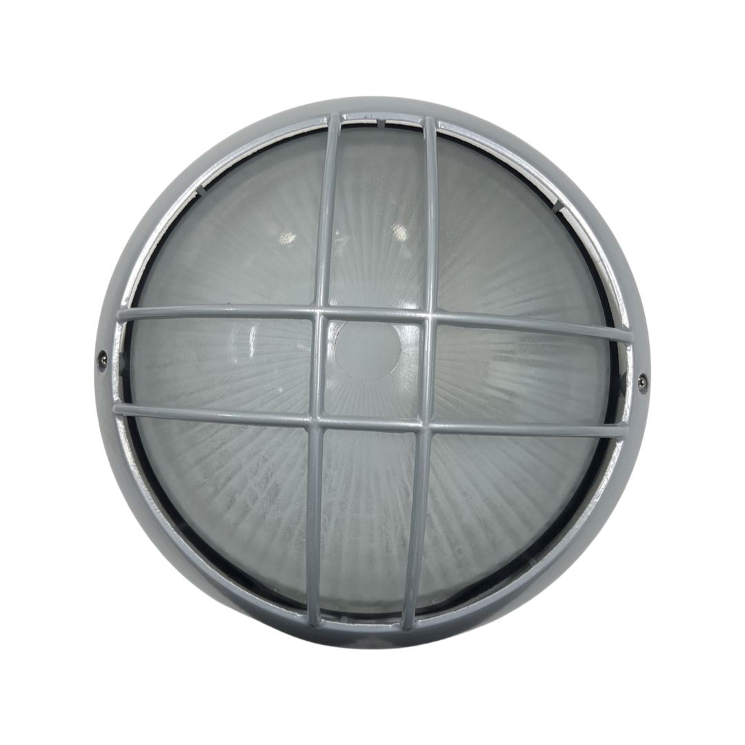 BUNKER Exterior Wall Light Fiore Grill Round Silver